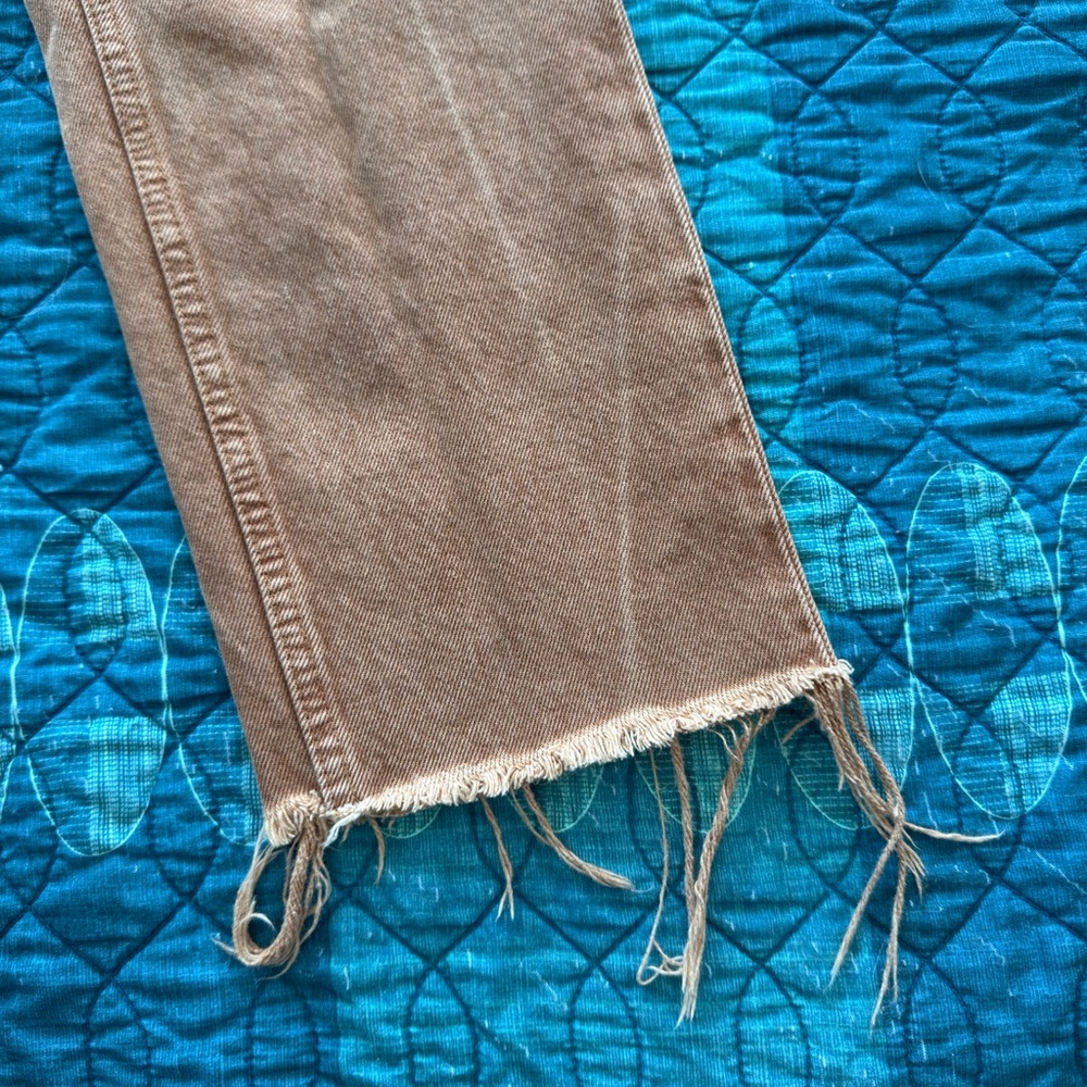 Re/Done Straight Leg Jeans in Camel - Picture 3 of 4